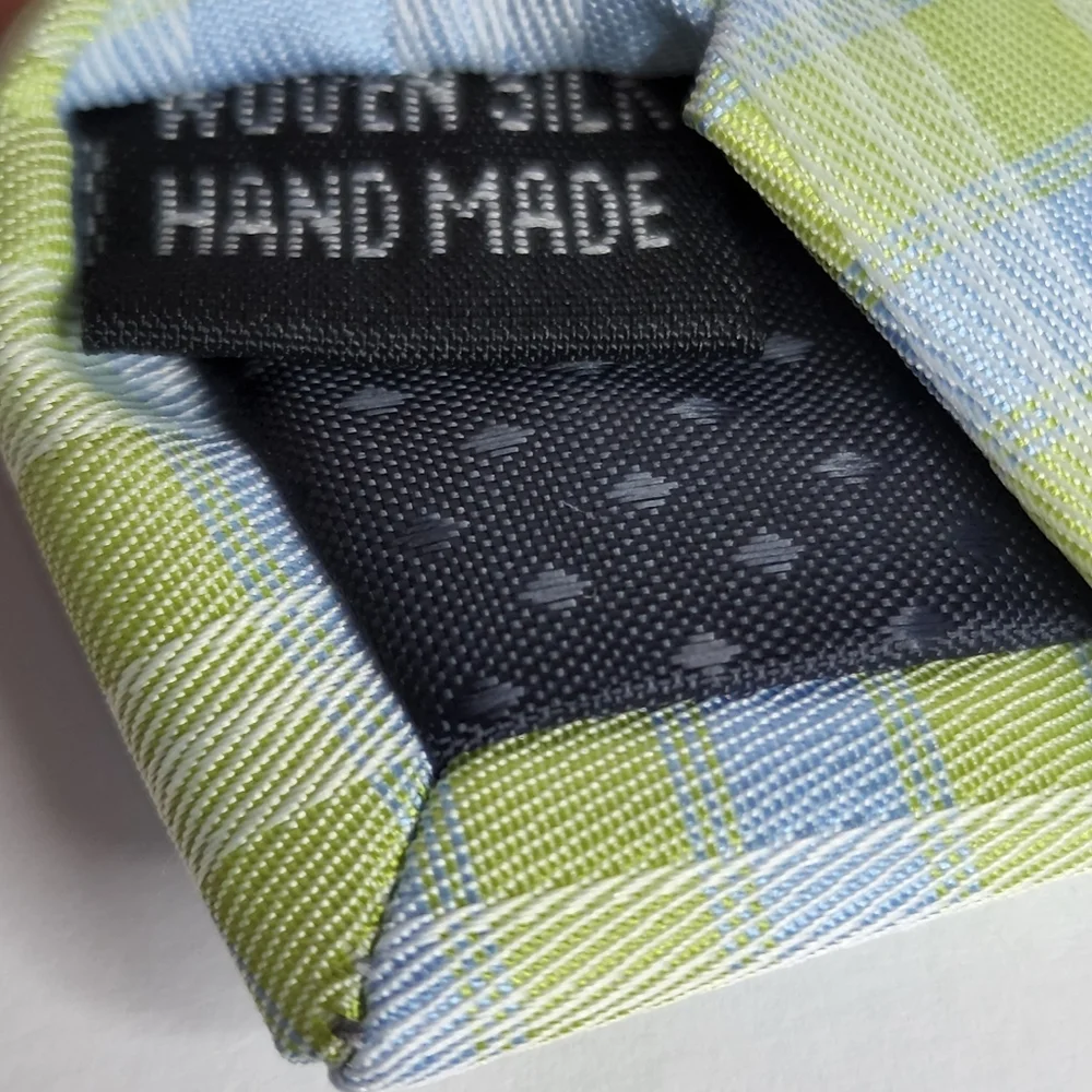 PAOLO DAVIDE Greenish Yellow Plaid Tie. SILK.
